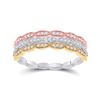 Image 1 : Womens Round Diamond Convertible Band Ring 3/8 Cttw 10kt Tri-Tone Gold - REF-32N5F