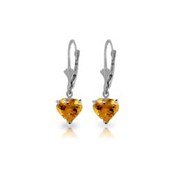 Genuine 3.05 ctw Citrine Earrings 14KT White Gold - REF-29P7H