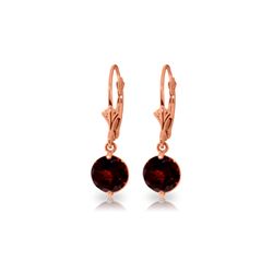 Genuine 3.1 ctw Garnet Earrings 14KT Rose Gold - REF-34F3Z