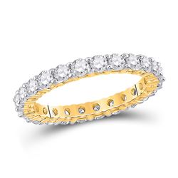 Womens Round Diamond Eternity Wedding Band 2 Cttw Size 8 14kt Yellow Gold - REF-135Y5N