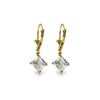 Image 1 : Genuine 3.2 ctw Aquamarine Earrings 14KT Yellow Gold - REF-39N4R