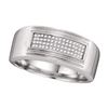 Image 1 : Mens Diamond Rectangle Cluster Wedding Band Ring 1/6 Cttw 10k White Gold - REF-48K9Y