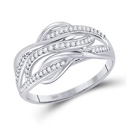 Womens Round Diamond Fashion Ring 1/6 Cttw 10kt White Gold - REF-13R9X