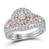 Image 1 : Round Diamond Bridal Wedding Ring Band Set 1-1/4 Cttw 14kt Two-tone Gold - REF-85X9A