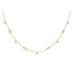 Womens Round Diamond Simplistic Fashion Necklace 1/3 Cttw 10kt Yellow Gold - REF-30M5H