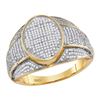 Image 1 : Mens Round Diamond Oval Cluster Ring 3/4 Cttw 10kt Yellow Gold - REF-64F5W