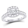Image 1 : Round Diamond Solitaire Bridal Wedding Engagement Ring 1-1/2 Cttw 14kt White Gold - REF-175H5R