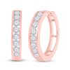 Image 1 : Womens Round Diamond Hoop Earrings 1 Cttw 10kt Rose Gold - REF-63W9K