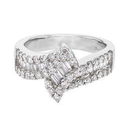 1.04 CTW Diamond Ring 18K White Gold - REF-126F7N