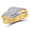 Image 1 : Round Diamond 3-Piece Bridal Wedding Ring Band Set 1/3 Cttw 10kt Yellow Gold - REF-30M5H
