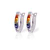 Image 1 : Genuine 1.30 ctw Multi-Color Sapphire Earrings 14KT White Gold - REF-30K9V