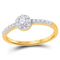 Round Diamond Solitaire Bridal Wedding Engagement Ring 1/4 Cttw 10kt Yellow Gold - REF-18M9H