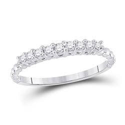 Womens Round Diamond Single Row Band Ring 1/4 Cttw 10kt White Gold - REF-16X9A