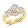 Image 1 : Princess Diamond Bridal Wedding Ring Band Set 5/8 Cttw 14kt Yellow Gold - REF-65H5R