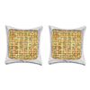 Image 1 : Mens Round Yellow Color Enhanced Diamond Square Earrings 1/10 Cttw 10kt White Gold - REF-7H5R