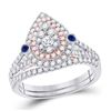 Image 1 : Round Diamond Bridal Wedding Ring Band Set 1 Cttw 10kt Two-tone Gold - REF-68F5W