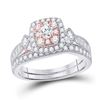 Image 1 : Round Diamond Bridal Wedding Ring Band Set 1 Cttw 10kt Two-tone Gold - REF-68H5R