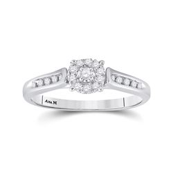 Round Diamond Solitaire Bridal Wedding Engagement Ring 1/8 Cttw 14kt White Gold - REF-23A5M