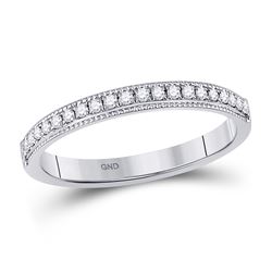 Womens Round Diamond Wedding Single Row Band 1/6 Cttw 14kt White Gold - REF-18W5K