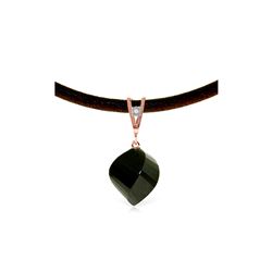 Genuine 15.51 ctw Black Spinel & Diamond Necklace 14KT Rose Gold - REF-39H2X