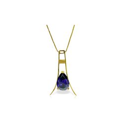 Genuine 1.50 ctw Sapphire Necklace 14KT Yellow Gold - REF-39Y4F