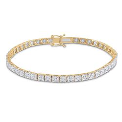 Womens Round Diamond Tennis Bracelet 1/3 Cttw 14kt Yellow Gold - REF-63R9X