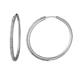 0.81 CTW Diamond Earrings 14K White Gold - REF-85M9F