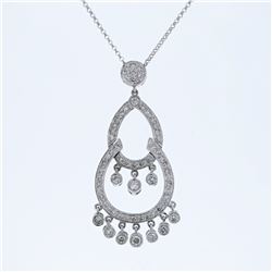 0.95 CTW Diamond Necklace 14K White Gold - REF-70K8W