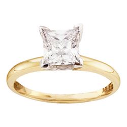 Womens Princess Diamond Solitaire Bridal Wedding Engagement Ring 1/5 Cttw 14kt Yellow Gold - REF-25W
