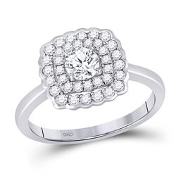 Round Diamond Solitaire Bridal Wedding Engagement Ring 3/4 Cttw 14kt White Gold - REF-106F9W