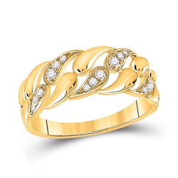 Womens Round Diamond Band Ring 1/6 Cttw 14kt Yellow Gold - REF-21M5H