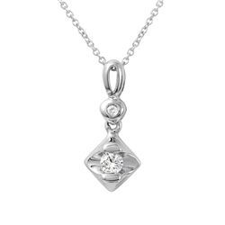 0.15 CTW Diamond Necklace 14K White Gold - REF-19Y9X