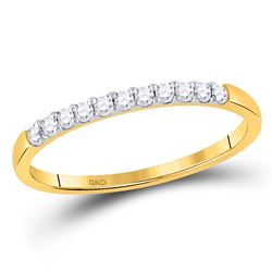 Womens Round Diamond Wedding Band Ring 1/6 Cttw 14kt Yellow Gold - REF-13R5X