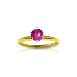 Genuine 0.65 ctw Pink Topaz Ring 14KT Yellow Gold - REF-27Z3N