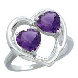 2.60 CTW Amethyst Ring 14K White Gold - REF-33H9M