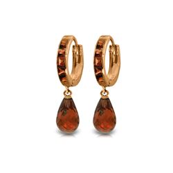 Genuine 5.35 ctw Garnet Earrings 14KT Rose Gold - REF-43M6T