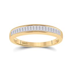 Womens Baguette Diamond Wedding Band Ring 1/4 Cttw 10kt Yellow Gold - REF-14M5H