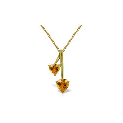 Genuine 1.40 ctw Citrine Necklace 14KT Yellow Gold - REF-23V8W