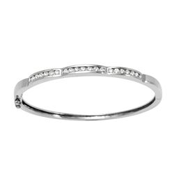 0.97 CTW Diamond Bangle 14K White Gold - REF-113H8M