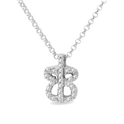 0.13 CTW Diamond Necklace 18K White Gold - REF-20N2Y