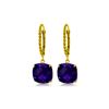 Image 1 : Genuine 7.2 ctw Amethyst Earrings 14KT Yellow Gold - REF-48Z3N