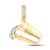 Image 1 : Mens Round Diamond Bucket Spill Charm Pendant 1 Cttw 10kt Yellow Gold - REF-74R5X