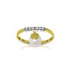 Image 1 : Genuine 2.1 ctw Pearl & Diamond Ring 14KT Yellow Gold - REF-33N7R