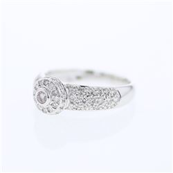 0.60 CTW Diamond Ring 18K White Gold - REF-47H2M