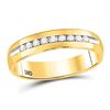 Image 1 : Mens Round Diamond Single-row Channel-set Wedding Band Ring 1/4 Cttw 14kt Yellow Gold - REF-38H9R