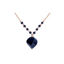 Genuine 16.25 ctw Sapphire Necklace 14KT Rose Gold - REF-46Z2N