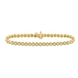 Womens Round Diamond Tennis Bracelet 2 Cttw 14kt Yellow Gold - REF-126Y9N