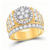 Image 1 : Round Diamond Cluster Bridal Wedding Engagement Ring 3-5/8 Cttw 14kt Yellow Gold - REF-263X5A