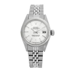 Rolex Pre-owned 26mm Womens Original Rolex Silver Dial Stainless Steel - REF-360X2K