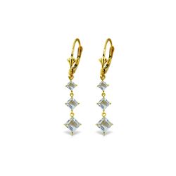 Genuine 4.79 ctw Aquamarine Earrings 14KT Yellow Gold - REF-63T2A